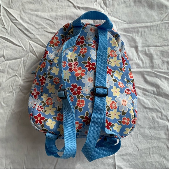 Vintage Early 2000s Old Navy Y2K Blue Colourful Tropical Floral Mini Backpack - Picture 2 of 6